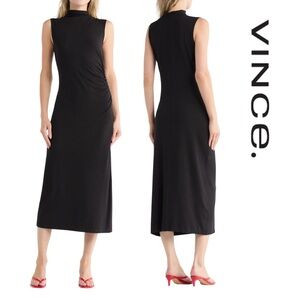Vince Black Sleeveless Midi Dress